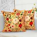 COARVXA Floral Pillow Covers 22x22 Set of 2,Farmhouse Floral Pillow Covers Decorative Double Sided Pattern Cushion Cover Soft Pillow Case for Living Sofa Room Bed Porch Patio Square Pillow Cover