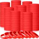 Liliful 100 Pcs Silicone Rubber Wristbands Rubber Wristband Bracelet Bands for Silicone Wristbands for Women Men(Red)