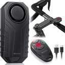 WSDCAM Upgraded Bike Alarm with Remote - 113dB Loud Anti-Theft Security Alarm, 197ft Remote Range, IP65 Waterproof, USB-C Rechargeable, Bike Horn & Locator for E-Bikes, Bicycles, Scooters, Motorcycles