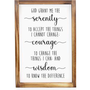 Main Event USA Serenity Prayer Sign 11x16 Inch - Farmhouse Christian Wall Art, Rustic Rectangular Art Print, God Grant Me The Serenity, Unisex Bedroom Wall Decor