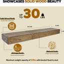 Floating Shelves 3 inch Thick for Wall Set of 2,Solid Pine Wood Wall Mount Shelf for Kitchen Living Room Bedroom Bathroom,8" D x 24" L x 3" H-Distressed Black Walnut