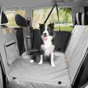 COMPAWNY Dog Car Seat Cover for Back Seat, Hard Bottom Back Seat Extender for Dogs, Waterproof Car Hammock, Backseat Bed and Car Seat Protector, Nonslip Fit for Cars, SUVs, Trucks, 52 x 25 in, Gray