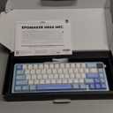 EPOMAKER HE65 MEC Wireless Mechanical Keyboard with Screen and Knob, 2ms Latency, RGB Backlight, Gasket Mount, Hot Swappable, N-Key Rollover (Blue/White)