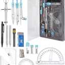 Mr. Pen- Geometry Set, 15 pcs, Light Blue, 6 Inch Swing Arm Protractor, Divider, Set Squares, Ruler, Compasses and Protractor