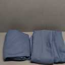 FMFUNCTEX 100% Blackout Curtains for Bedroom, Slate Blue Curtains 84 Inches Long Weave Textured Thermal Insulated Curtains for Living Room, Black Out Drapery Grommet Room Darkening 2 Panels