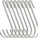 8 pcs, Stainless Steel S Hook Cookware Hooks, Multiple Uses, for Kitchenware, Pots, Utensils, Clothing Bags, Towels, Plants, Tools (8)