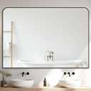 Bathroom Mirror, Wall Mirrors, Black Metal Framed Wall-Mounted Mirrors, Bathroom Vanity Mirror for Over Sink, Living Room, Bedroom, Entryway, 48x36 Inch, Black