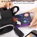 QIANRENON 24 in 1 Game Cassette Magnetic Organizer Case Micro SD Game Card Storage Case, Holds 24 Switch Card+24 MicroSD Card, Storage NDS Switch OLED Switch Lite Card, Purple (Starry Sky Pattern)