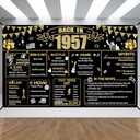 69th Decorative Cloth for Women or Men, Birthday Banner With Holes, Built-in White Ribbon 1957 69th Year for Mother Dad Old Happy Birthday Banner, Outdoor、Indoor Bday Background Decor