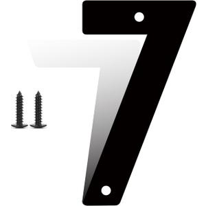 4 Inch Metal House Numbers, Metal Address Numbers, Modern Black House Number for Outside, Outdoor Address Number for Apartment Home Street Office Mailbox (7)