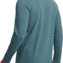 GEMYSE Men's Quarter Zip Pullover Long Sleeve Running Shirt 1/4 Zip Quick Dry Athletic Workout Shirts (Green, XXL)