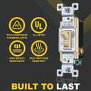 Faith Ivory 3-Way Toggle Light Switch (10-Pack) | 3-Way Standard Wall Switch for Lights | 120V 15 Amp Toggle Switch with Grounding Screw