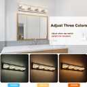 4-Light LED Brushed Nickel Vanity Lights for Bathroom Light Fixtures Adjust 3 Colors Modern Bath Lighing Over Mirror LED Vanity Light 27inch