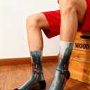 Funny Socks for Women Men,Crazy Crew Novelty Socks Printed Cotton Boot Socks as gift, One Size