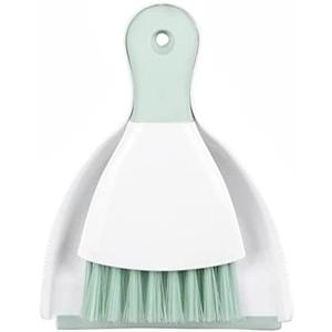 Dust pan Broom Brush Dustpan - Small Broom and Dustpan Set,Mini Broom and Dustpan,Small Dustpan and Brush Set for Home Cleaning, Sofa, Desk, Guinea Pig Cage, Cat Litter etc.（Light Green）