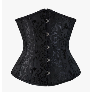 Zhitunemi Women's Lace Up Boned Jacquard Brocade Waist Training Underbust Corset M