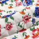 Tankaneo Womens Puffer Quilted Jacket Lightweight Floral Print Button Down Long Sleeve Patchwork Outwear Coats Small