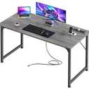 PRAISUN 47 X 20 Inch Computer Desk, Power Outlets, USB-C, Grey