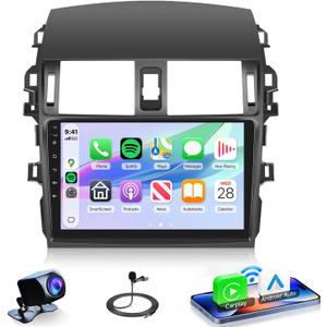 4Core 4G+64G Android 15 Car Radio for Toyota Corolla 2009-2013 Car Stereo Wireless Carplay, Rimoody 9'' HD Touchscreen Mirror Link GPS Navigation 5G-WiFi Bluetooth FM/RDS EQ-32 SWC Backup Camera