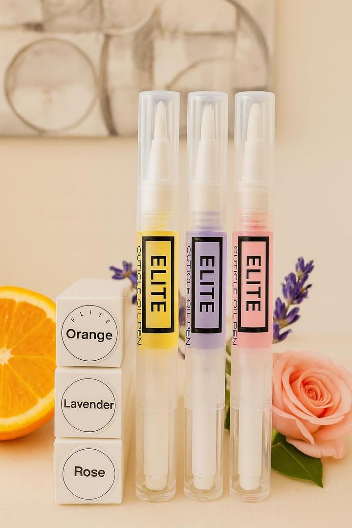 Elite Cuticle Oil Pen Trio (The Uplift Set  Lavender, Orange, Rose)  3 Pack Moisturizing Cuticle Oil Pens  Refreshing Nail Care Bundle (3ML Each)
