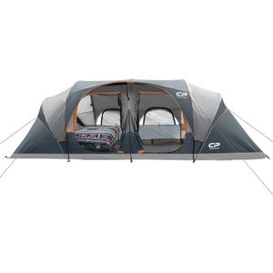 CAMPROS CP Tent 12-Person-Camping-Tents,3 Room Family Tents,Waterproof Windproof Family Tent with Top Rainfly,6 Large Mesh Windows,Double Layer,Easy Set Up, Portable with Carry Bag-20' x 9' x 72"(H)