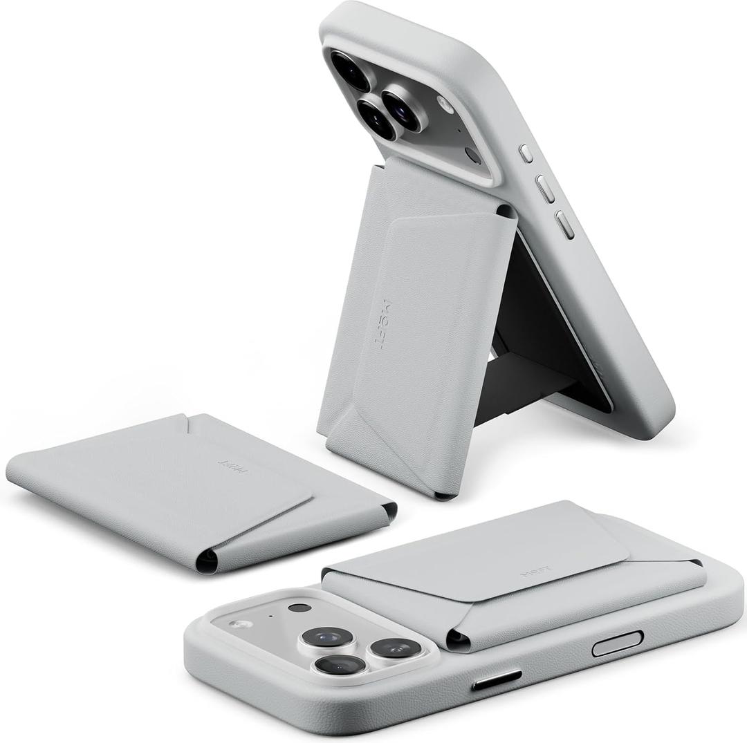 MOFT Magsafe Wallet, 8-Card Holder, Magnetic Phone Stand with Pull to Access Design, RFID Blocking, Angle Adjustment & MOVAS Minimalist Snap Field Wallet for Men Travel Essentials, Misty Cove