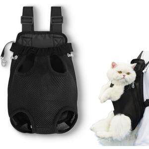 Furry Pawsy Carrier, Furry Pawsy Cat Carrier, Dog Backpack Carrier for Outdoor, Pet Slings for Small Dogs & Cats with Adjustable Straps, Breathable & Skin-Friendly (Black,Medium)