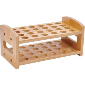 UNICRAFTALE Wooden Test Tube Rack 24-Holes Bamboo Multi-Use Cylinder Tube Display Racks Rectangle Lab Supplies Tube Holder Hole 20mm Diameter for Tests Tubes Chemistry Laboratory 9.8"x5"x4.52"