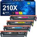 210X Toner Cartridges 4 Pack 4301fdw Compatible Replacement for HP 210X 210A 210 Toner for HP Color LaserJet Pro MFP 4301fdw 4301fdn Pro 4201dw 4201dn Printer Ink W2100X W2100A (B/C/M/Y, with Chip)