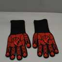 BBQ Gloves, Oven Gloves, 1472F Extreme Heat Resistant Barbecue Gloves, Silicone Non-Slip Oven Mitts, Kitchen for Cooking, Grilling, and Baking (Red) (Long Cuff)