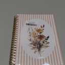 Welshower Floral Spiral Notebook Journal, Pastel Orange Striped Flower Plant Notebook, Rustic Cottagecore Vintage Botanical Journal, Aesthetic Office Supplies, 5.5x8.3 Inch