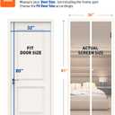 MAGZO Magnetic Screen Door Fit Door Size 32 x 80 Inch, Screen Size 34" x 81" Strong Magnet Door Mesh with Reinforced Hook & Loop for Patio Door, Sliding Door, White
