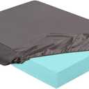 2-3 Inch Mattress Topper Cover (Only Cover) Memory Foam Protector Microfiber Memory Foam for Latex Mattress Topper Gel RV(King 80 x 78 Inch,Dark Gray)