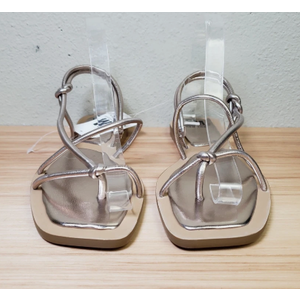 SM New York Size 8 Milly Strappy Flat Sandals Gold Metallic Summer Coastal Greek 7