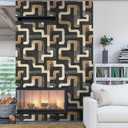 Geometric Peel and Stick Wallpaper Mid Century Modern Wallpaper Self Adhesive Vinyl Wall Paper for DIY Home Decor 17.7in x 118in