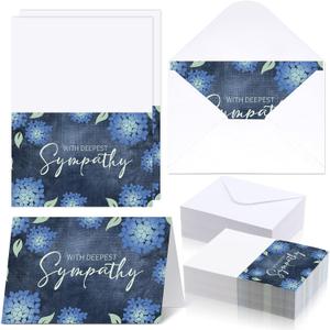60 Pcs Sympathy Cards with Envelopes for Family and Business Floral Designs Sympathy Greeting Postcards for Business and Personal Contacts Condolence Cards with Envelopes Office Work