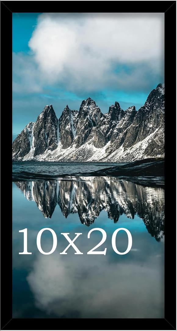 Picrit 10x20 Picture Frame, Photo Frame for Wall Mounting Display, Black