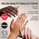 Glamnetic Press On Nails - Short Round Fake Nails, White French Tip Nails, She's A Pearl | 12 Sizes - 30 Nail Kit with Glue | Gift for Mom
