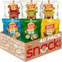Lay's Potato Chips, Regular & Kettle Cooked Variety Pack, Single Serve Bags, (40 Pack) (Packaging and Formula May Vary) (EXP 07/28/26)