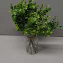 Zheart Fake Eucalyptus Stems in Glass Vase with Faux Water,14" Artificial Plants Eucalyptus Leaves for Shelf Desk Bathroom Farmhouse Room Coffee Table Home Decor (Sage Green)