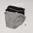 Calvin Klein Women’s Cotton Stretch Logo Bikini Panties, Multipack 5 Pack S 
Color: Black/White/Grey Heather