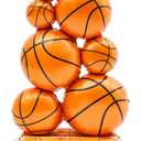 Soulchen 1 Pack Giant Self Standing Basketball Foil Balloons 3.5 ft with Field Base for Birthday Themed Party Decoration Sports Supplies Decor (Basketball Pile)