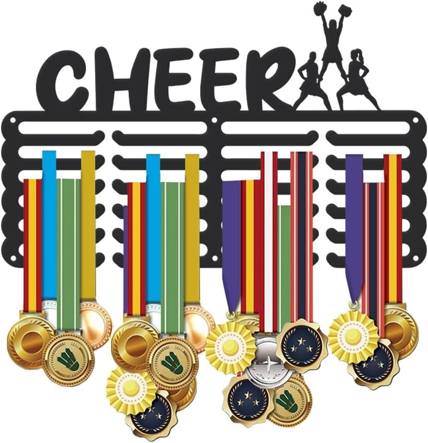 SUPERDANT Sports Medal Hanger Display Medal Holder Wall Mount Medals Hanging Hooks Medal Holder for Wall Matte Black Metal Display Rack Iron Race Ribbon Award Organizer Gifts for Athletes