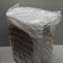 mDesign Metal Freestanding Slim Toilet Bowl Brush and Holder + Rectangle Narrow 5 Liter / 1.3 Gallon Step Pedal Trash Can Wastebasket for Bathroom - Small, Compact Design - Set of 2 - Soft Brass