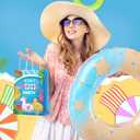 Outus 48 Pieces Summer Pool Party Favors Bags Beach Gift Goodie Paper Bags with Handles Beach Swimming Pool Candy Treat Pouch for Summer Hawaiian Luau Birthday Holiday Party Supplies