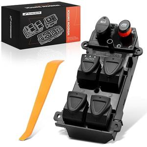 A-Premium Master Power Window Switch Compatible with Honda Civic 2006 2007 2008 2009 2010 2011 Front Left Driver Side Replace# 35750-SNV-H51 35750-SNA-A13, 1 Auto Button Green Light 22 Pins