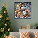 JJBSWYMT Christmas Diamond Art Kits for Adults,5D Winter Snowman Diamond Painting Kits for Adults Beginners, DIY Full Drill Diamond Painting Gem Art and Crafts, Home Wall Decor 14x14 Inch