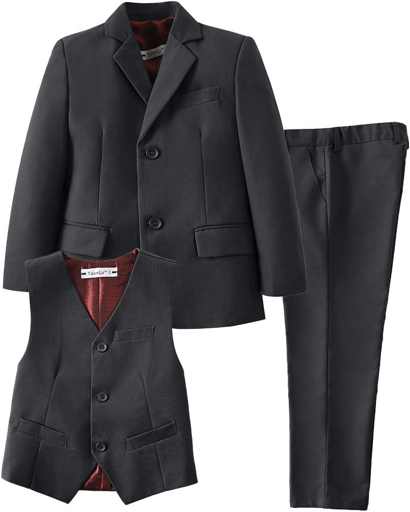 YuanLu Suits for Boys Ring Bearer Outfit Formal Vest and Pants Suit for Boy Wedding Suits Set 18Y