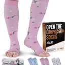 Doctor's Select 3 Pairs Copper Toeless Compression Socks Women & Men - 20-30 mmHg Open Toe Compression Socks Knee High Women