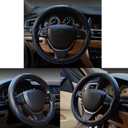 Car Steering Wheel Cover, Anti-Slip, Safety, Soft, Breathable, Heavy Duty, Thick, Full Surround, Sports Style (Black Blue)